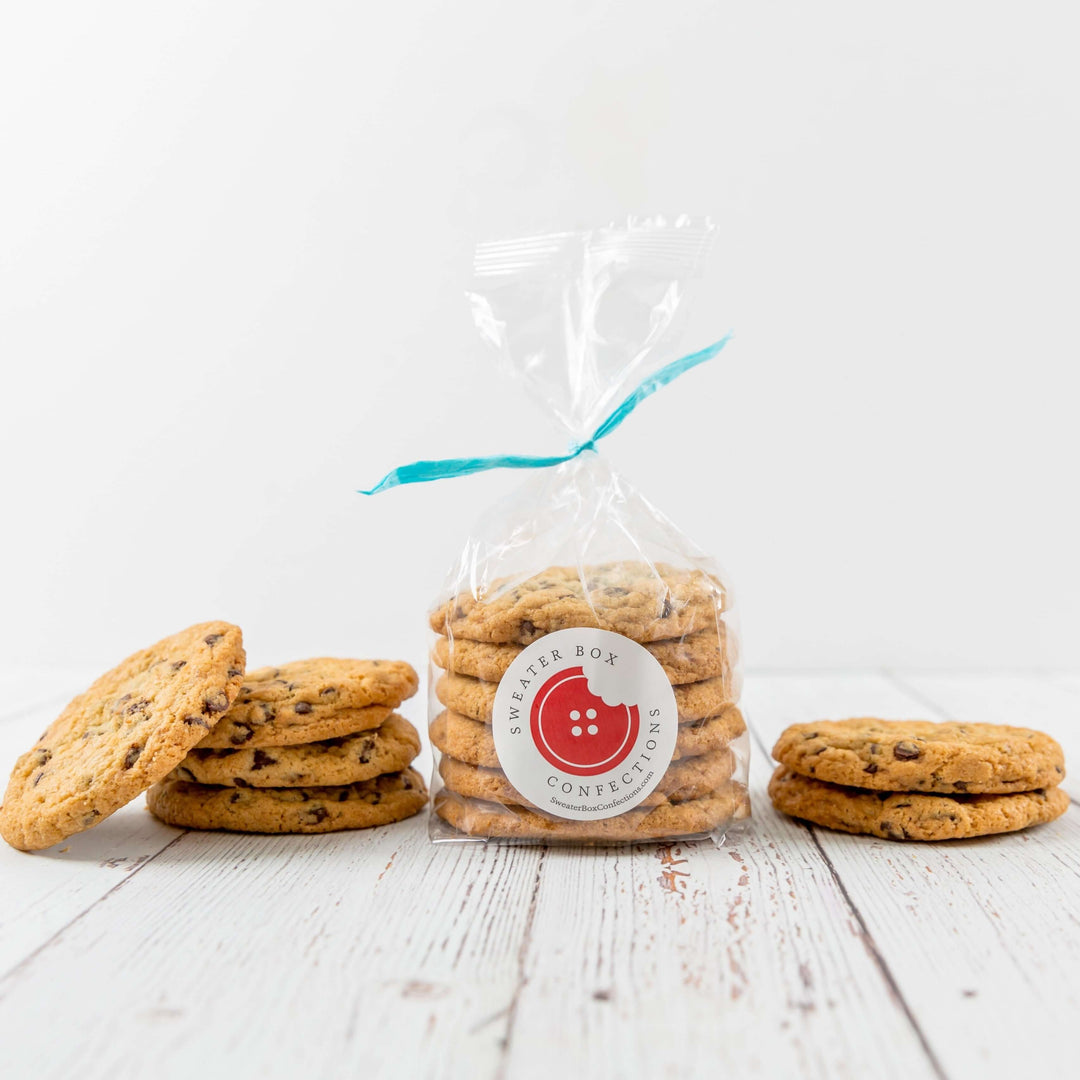 handmade chocolate chip cookies on table