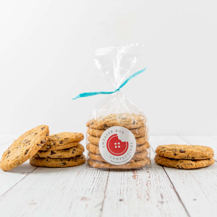 handmade chocolate chip cookies on table